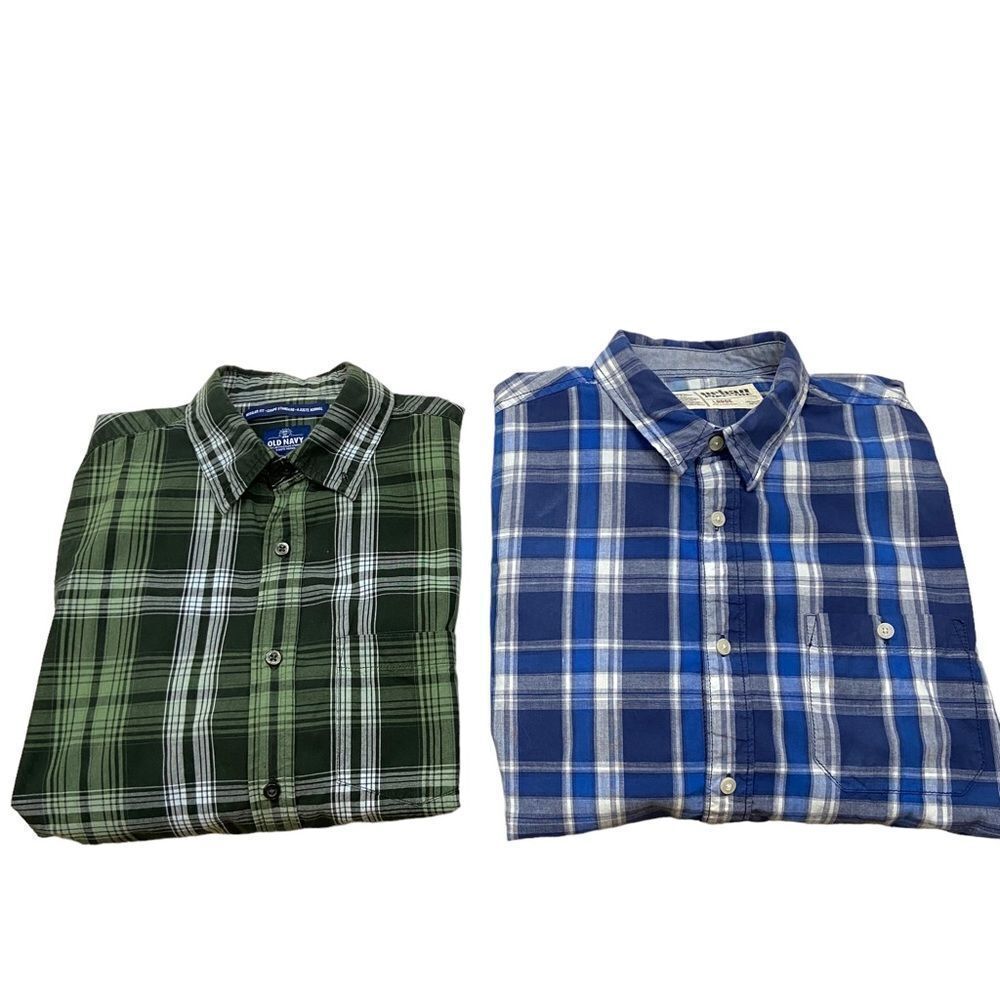 Lot of Two Mens Casual Long Sleeve Button Down Shirt Medium and Large - Picture 10 of 10